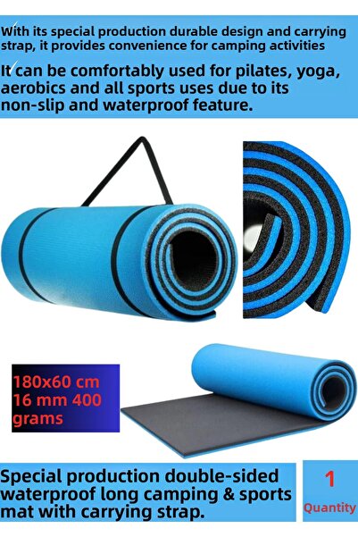 Wintoup 16 мм дебела водоустойчива постелка за йога - двустранна постелка за ...