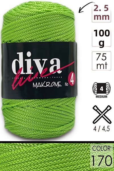 Diva İplik خيط ديفا مكرامية سميك (رقم: 4) 170 فستق