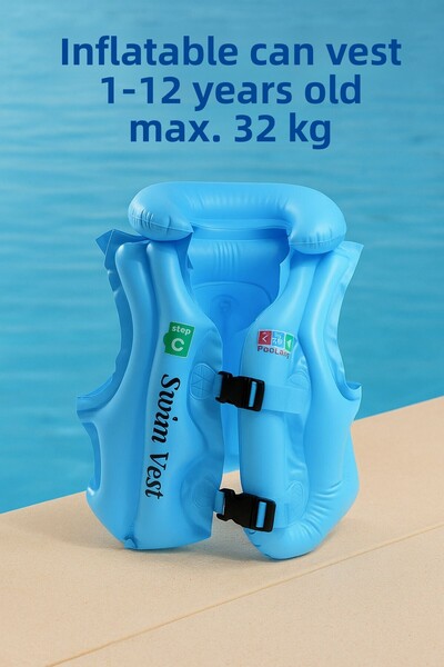 Silmaril سترة نجاة قابلة للنفخ عالية الجودة بسعة 32 كجم للأطفال من سن 3 إلى 11 عامًا على ساحل البحر الصيفي