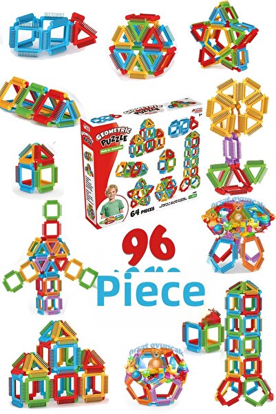 Fırsat Oyuncak Toy Geometric Puzzle 64 Pieces Educational Intelligence Developer Structure