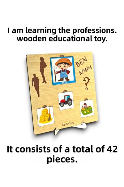 Karter İnovasyon أنا أتعلم المهن، بطاقات المهنة الخشبية، لعبة مونتيسوري التعل...