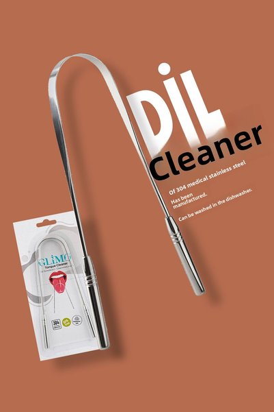 Glimo Tongue Cleaner |   Anti-Bad Breath, Stainless Steel Hygienic Design, Fresh Breath, Deep Cleansing