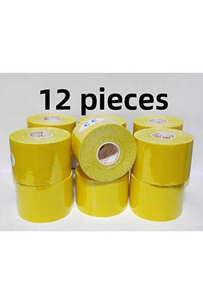 BiaTape Bia Tape Kinesio 5 cm x 5 m - Bandă pentru sportivi de culoare galben...