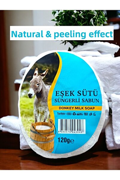 MANİSA BİRLİK Sponge Natural Soap with Donkey Milk 120 Gr 1 piece