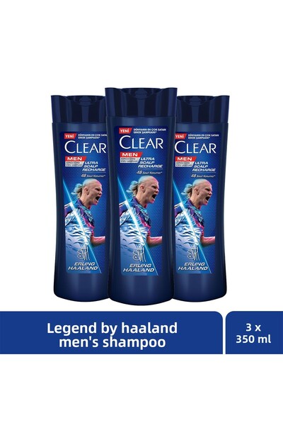 Clear Erling Haaland Shampoo - Effective Against Dandruff 350 ml X3