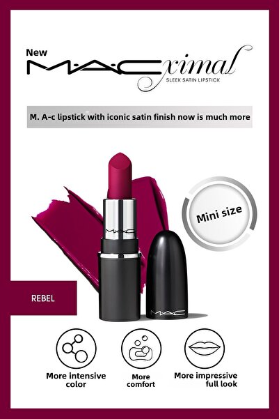 M.A.C أحمر شفاه MACximal Mini Sleek Satin ذو لمسة نهائية ساتانية أيقونية - RE...