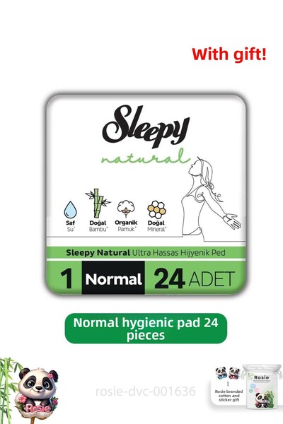 Sleepy فوط صحية طبيعية فائقة الحساسية - 24 قطعة و ROSIE