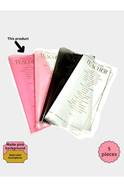 COLORPAK باقة زهور غير لامعة مقاس 55 × 55 سم لعيد المعلم - 5 قطع باللون الورد...