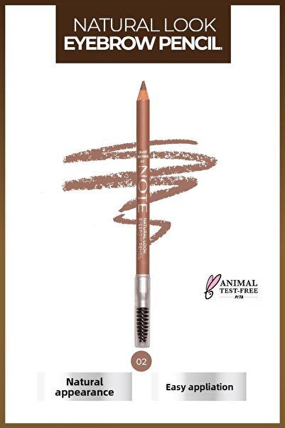 NOTE قلم حواجب طبيعي مقاوم للماء، قلم حواجب مزدوج الوجهين مقاوم للماء، 02 بني...