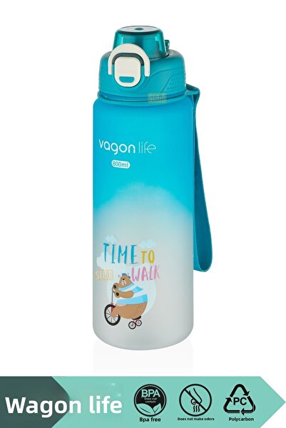 Vagonlife 800ml New Collection Cute Animals Pattern Use Polycarbonate Water Bottle With/Without Straw