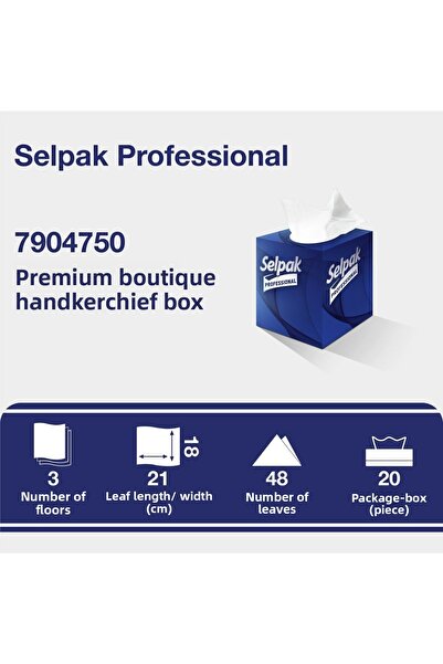 Selpak Professional Boutique Tissue Box 18 X 21 cm 48 Sheets X 20 Pieces