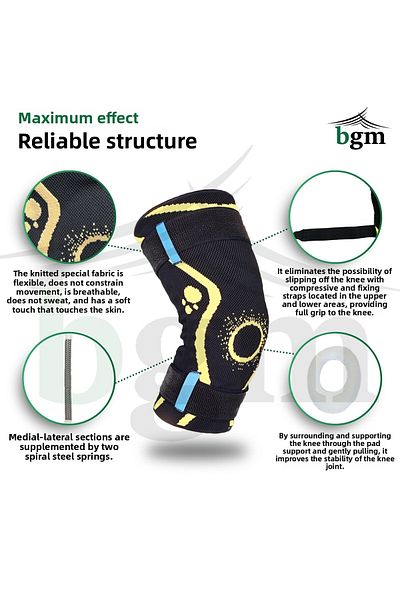 bgm للجنسين محبوك مرنة Underwire الرضفة المدعومة دعامة الركبة عالية الجودة Underwire محبوك دعامة الركبة