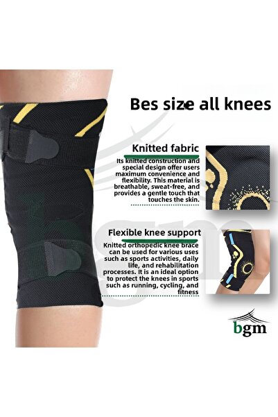 bgm Unisex Knitted Flexible Underwire Patella Supported Knee Brace High Quality Underwire Knitted Knee Brace