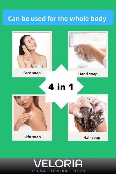 Veloria Premium 100% Natural Organic Facial Hair Body Skin Balancing Collagen Effective Eucalyptus Soap 2 Pieces