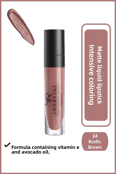 Golden Rose أحمر شفاه سائل مطفي يدوم طويلاً بزيت الأفوكادو 24، 5.5 مل