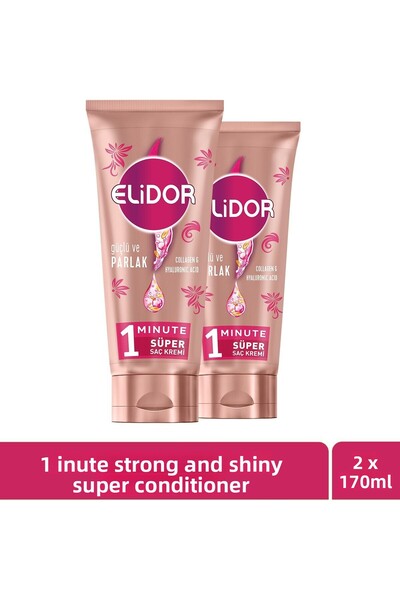 Elidor بلسم فائق قوي ولامع لمدة دقيقة 170 مل × 2