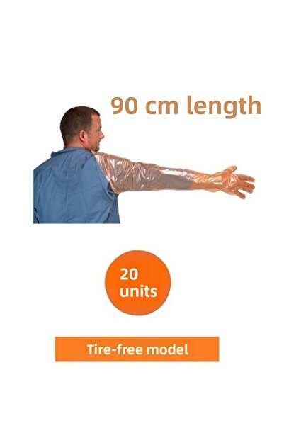 QBR Home قفازات نايلون طويلة 90 سم (عبوة من 20 قطعة)