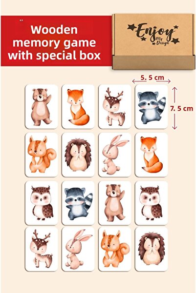 Enjoymydesign بطاقات الذكاء الخشبية، لعبة مطابقة الغابات، بطاقة الذاكرة، لعبة...