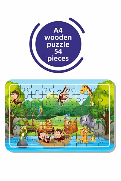 LİPYOS لغز حيوانات لطيفة مقاس A4 مكون من 54 قطعة، لعبة، منشار قطع