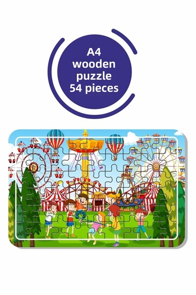 LİPYOS لعبة ألغاز هوليداي آند بلاي تايم A4 مكونة من 54 قطعة، لعبة، منشار قطع