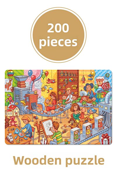 LİPYOS لعبة بازل خشبية 200 قطعة من توي فاكتوري