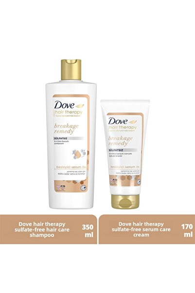 Dove Hair Therapy Hair Care Shampoo Breakage Remedy 350 ml + Serum Hair Care ...