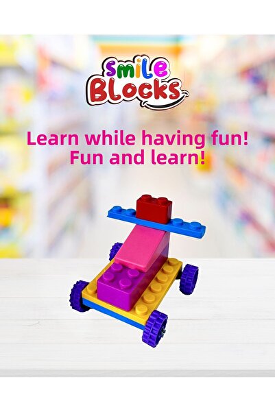 p parti oyunevi Smile Blocks 540 Pieces Plastic Boxed Micro Block with Green Application Floor