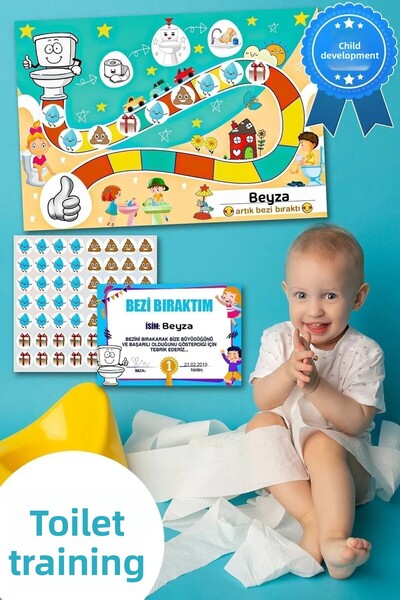 Generic Brand Fun and Educational Toilet Training Pvc Sticker Board 30X42Cm