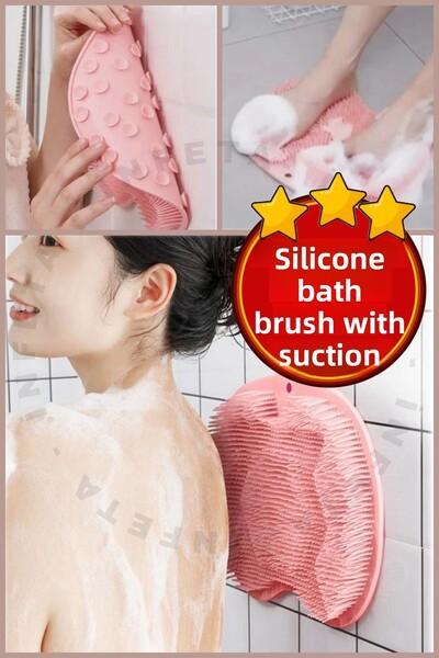 İnfeta Suction Cup Silicone Bath Brush Foot Massage Pad Back Scrub Body Washi...
