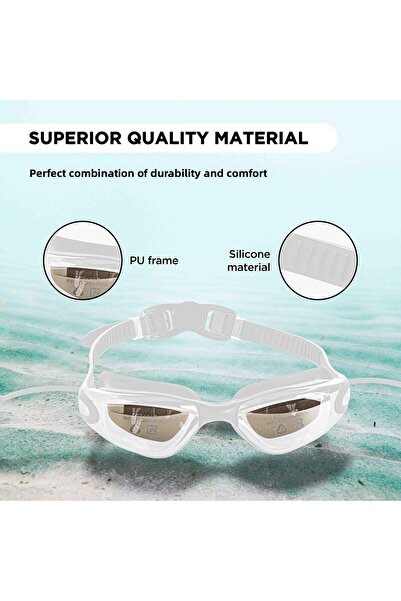 Endless Stylish Swimming Goggle | Anti-fog & Uv Protection | White | Adjustable Strap