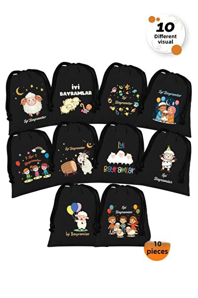 Çınar Bez Çanta حقيبة نقود سوداء 12×16 سم (10 قطع)