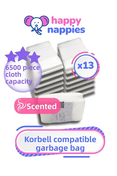 Korbell 16L Compatible Domestic Garbage Bag - 13 Packs - 6500 Pieces Baby Diaper Capacity