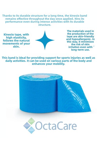 Octacare Sports Tape 5 Meters X 5 cm for Face Area Blue