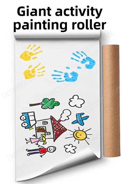 Enjoymydesign ورق رسم بطول 2.5 متر - ورق رسم فارغ للأطفال والرضع والهوايات با...