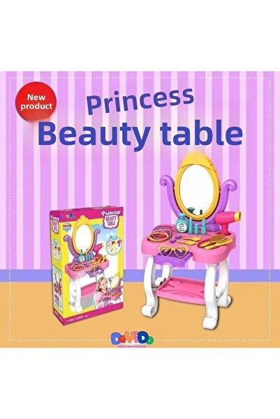 DeYiDo طاولة تجميل الأميرة المرحة من باربي مكونة من 15 قطعة - مجموعة ألعاب تص...