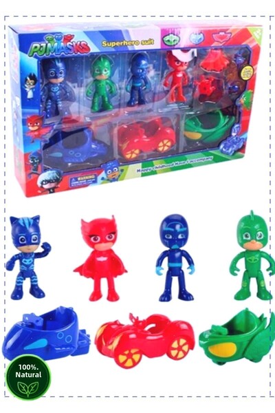 OMZ ألعاب تعليمية، مجموعة ألعاب سيارات مع شخصيات وأقنعة، 7 قطع، للبنات والأولاد