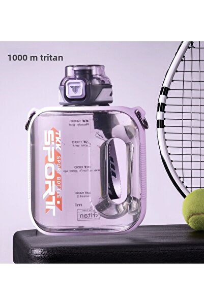 Vagonlife قارورة رياضية تريتان مقاومة للتسرب سعة 1000 مل من TKK مع حزام حمل م...