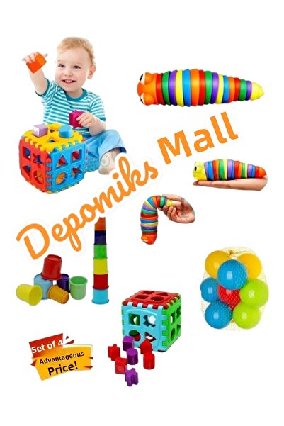 Depomiks Avm Flexible Caterpillar+Bultak 14 Piece Cute Tower 6-10 Pieces Pool Ball Development Set 4 Pieces