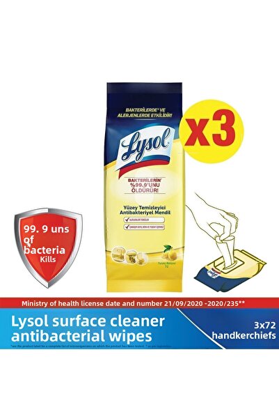 Lysol Surface Cleaner Wet Wipes - No Bleach - 216 Sheets of 3x72