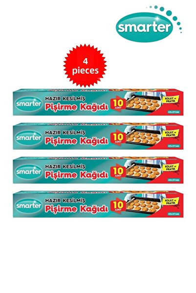 SMARTER 4 عبوات من ورق الخبز المقاوم للدهون 10 قطع × 4