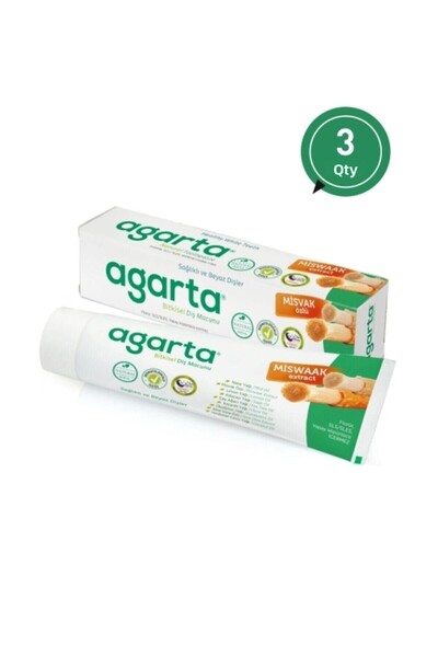 Agarta معجون أسنان بخلاصة ميسفاك الطبيعية 100 مل 3 قطع