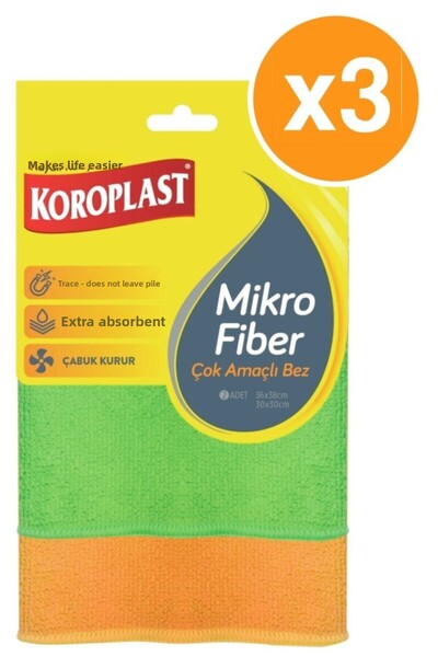 Koroplast Pachet de 2 x 3 pachete de cârpă multifuncțională din microfibră