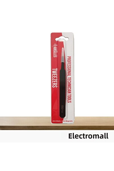 ELEKTROMALL Esd-14 ملاقط سوداء مضادة للكهرباء الساكنة