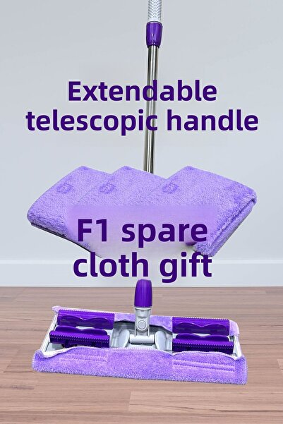 MİS KİTCHEN قطعة واحدة من القماش الاحتياطي - ممسحة أرضية بلاط حائط زجاجي من الألياف الدقيقة مع مزلاج