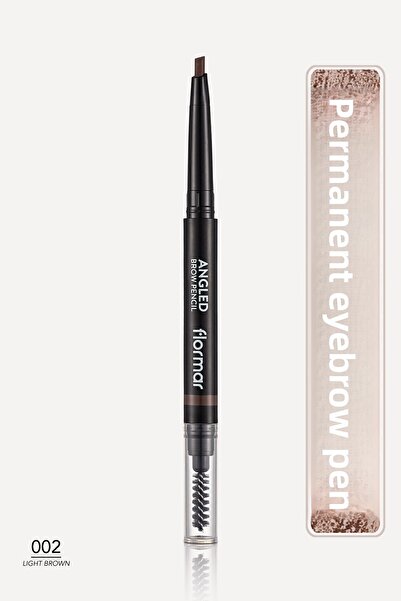 Flormar Angled Eyebrow Pencil and Eyebrow Brush (light Brown) - Angled Brow Pencil - 002 Light Brown -8690604572045