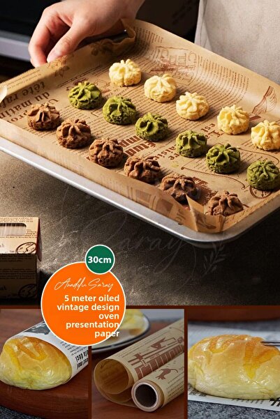 Anadolu Saray ورق خبز بتصميم عتيق بطول 5 أمتار و30 سم - فرن دوار بالزيت