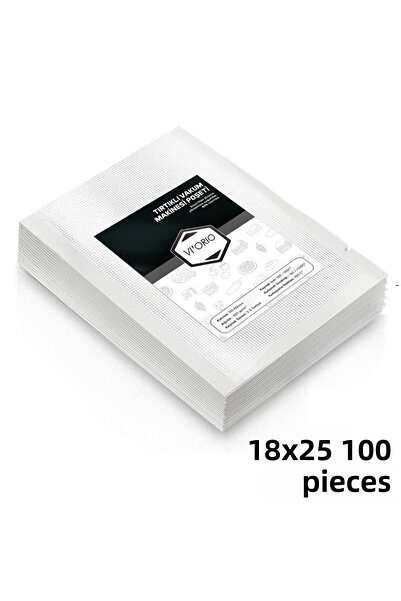 VI'ORIO 18X25 Serrated Vacuum Machine Bag 100 Pieces