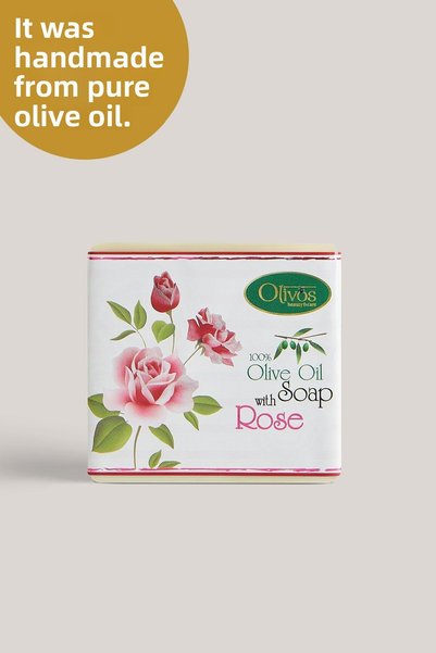 Olivos Natural Olive Oil and Rose Scented Olive Oil Solid Soap Moisture Balancing Hand Soap 126 gr