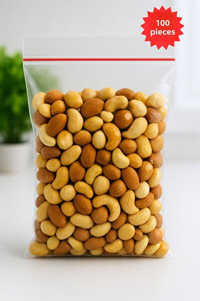 YOK YOK AMBALAJ كيس زيبلوك للوجبات الخفيفة مقاس 11 × 14 سم 100 قطعة 1 عبوة