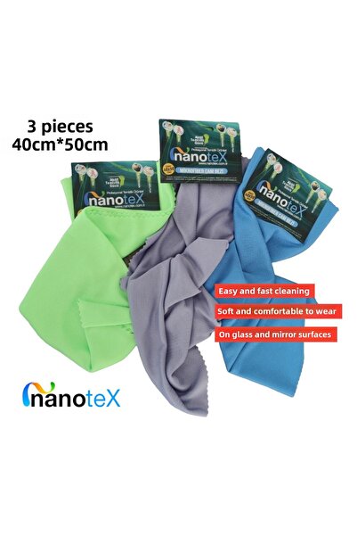Nanotex Microfibră moale și strălucitoare - 3 bucăți cârpă de sticlă cu model...